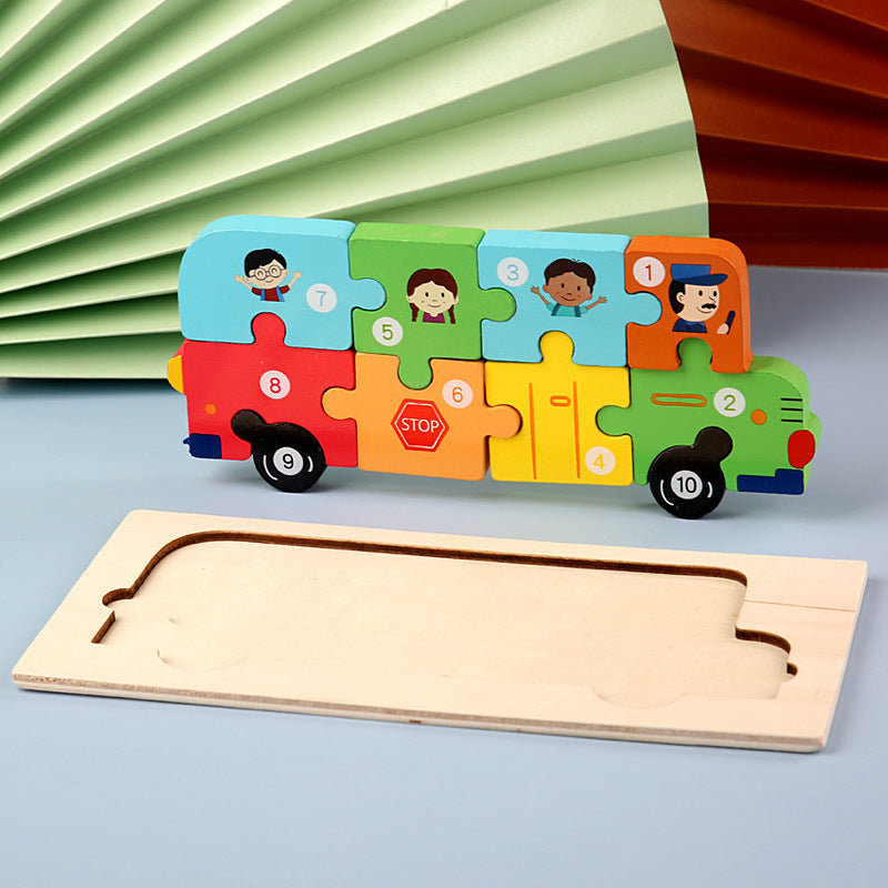Puzzlekunst - Dreidimensionales Puzzle Bus