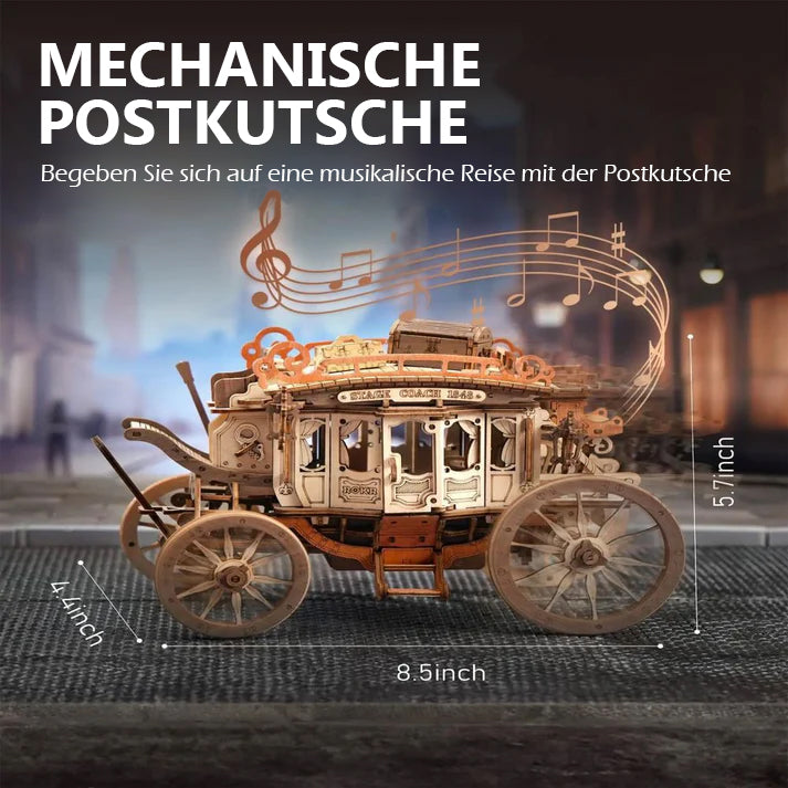 Puzzlekunst - ROKR 3D Puzzle Kutschen-Spieluhr