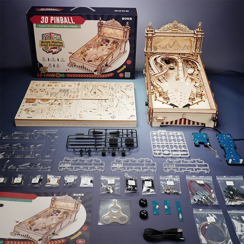 Puzzlekunst - ROKR 3D Puzzle Flipperautomat