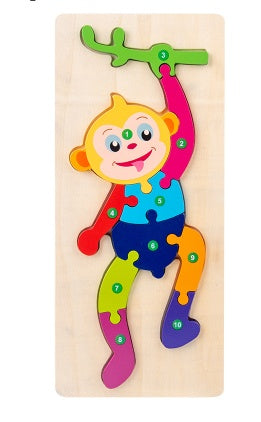 Puzzlekunst - Dreidimensionales Puzzle Affe