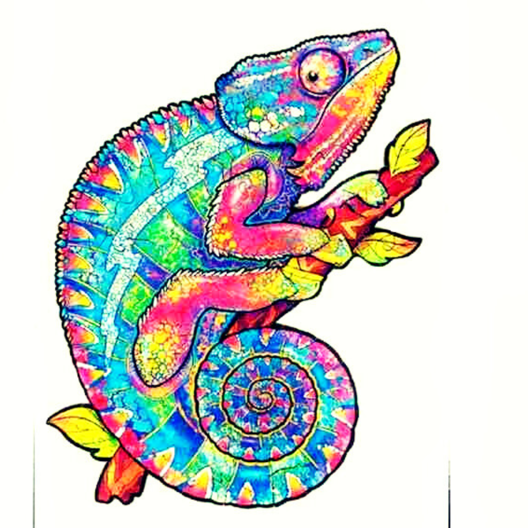 Puzzlekunst - Die Farbige Eidechse
