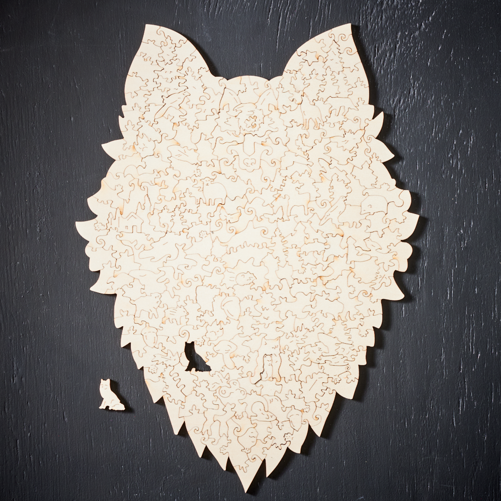 Puzzlekunst - Der Majestätische Wolf