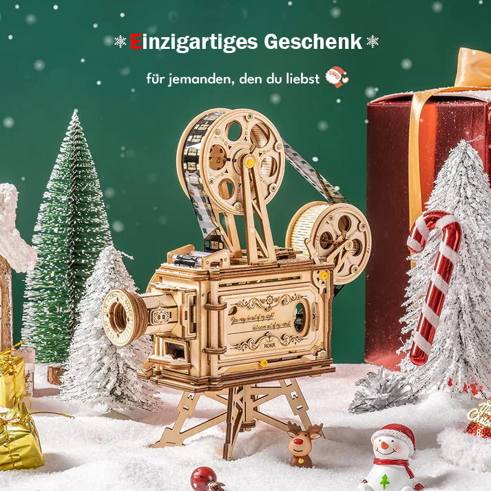Puzzlekunst - ROKR 3D Puzzle Vitascope Mechanisches Bauset Filmprojektor