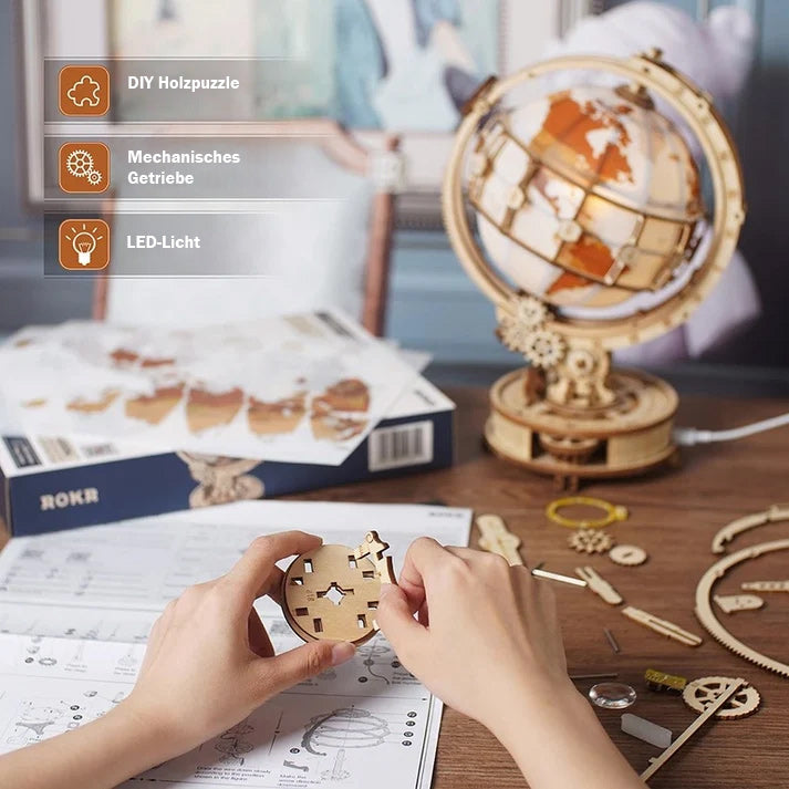 Puzzlekunst - ROKR 3D Puzzle Robotime leuchtender Globus