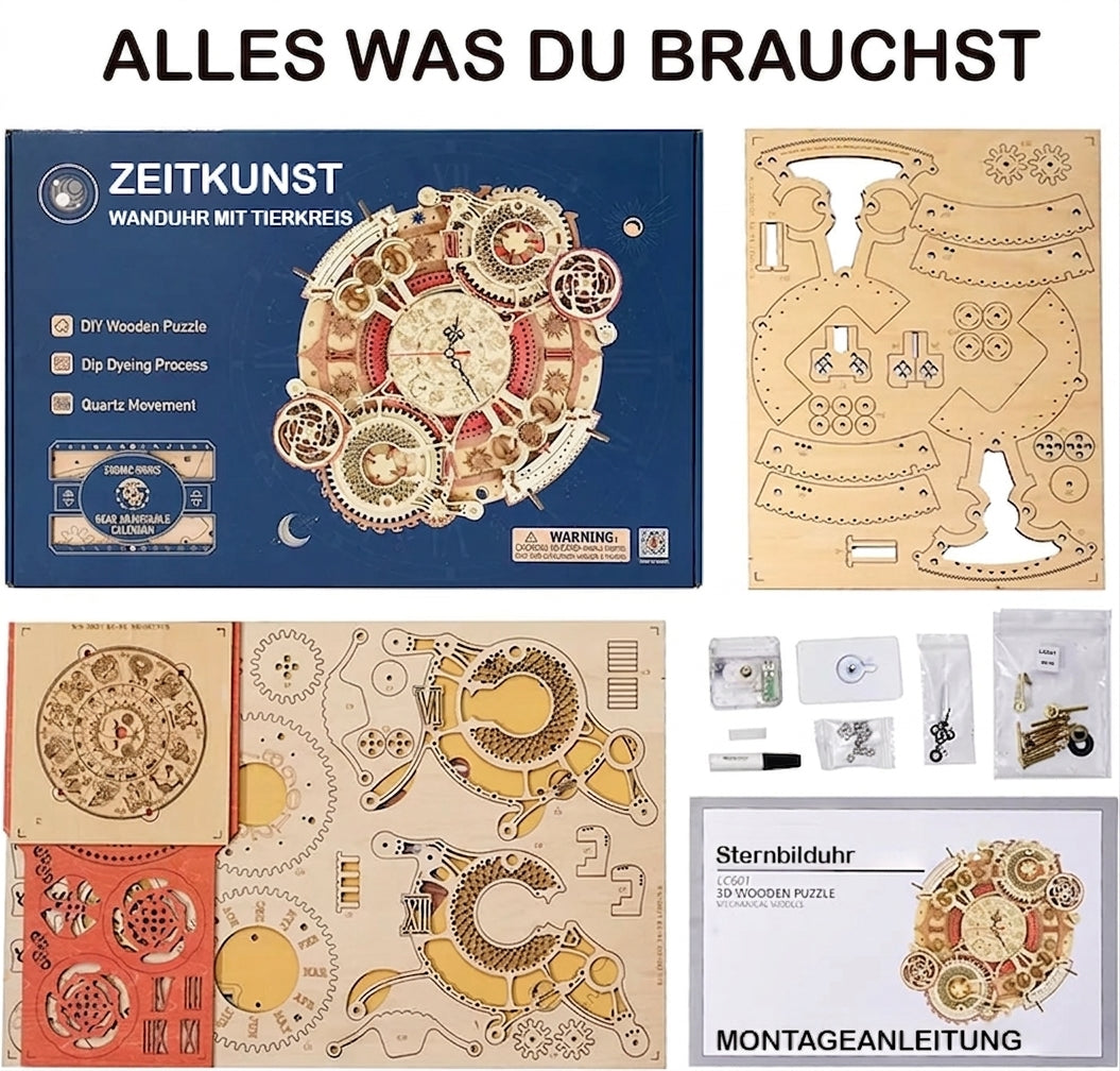 ROKR 3D Puzzle Zeitkunst Zodiac Wanduhr