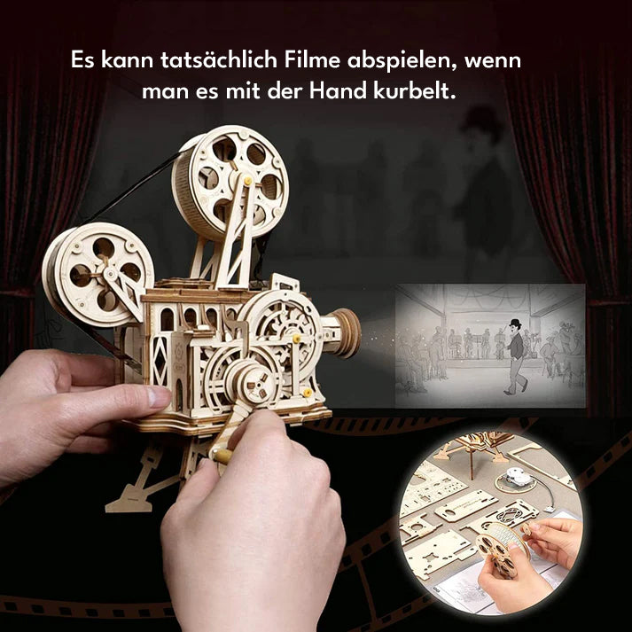 Puzzlekunst - ROKR 3D Puzzle Vitascope Mechanisches Bauset Filmprojektor