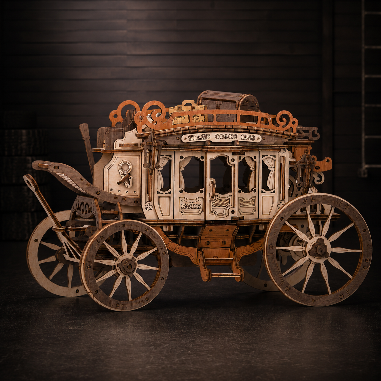 ROKR 3D Puzzle Kutschen-Spieluhr