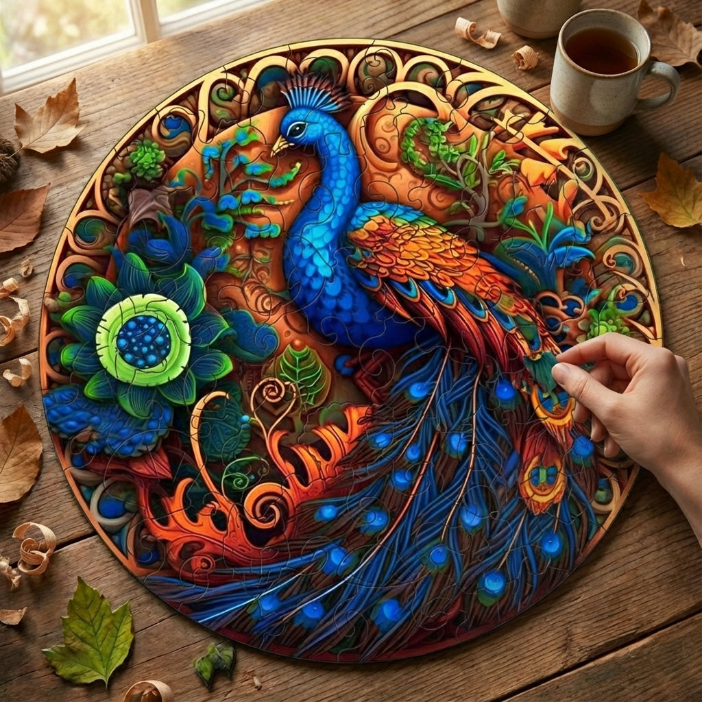 Puzzlekunst - Der Charmante Pfau