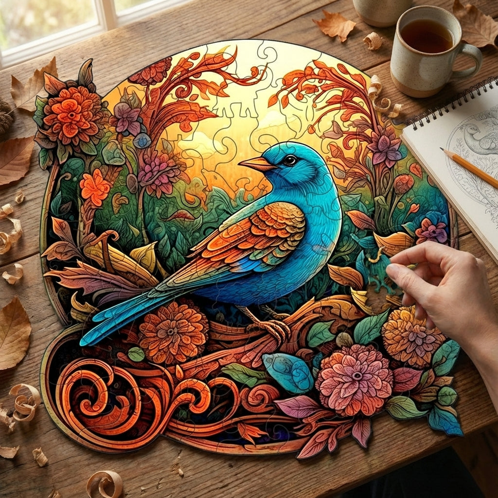 Puzzlekunst - Der Vertraute Spatz