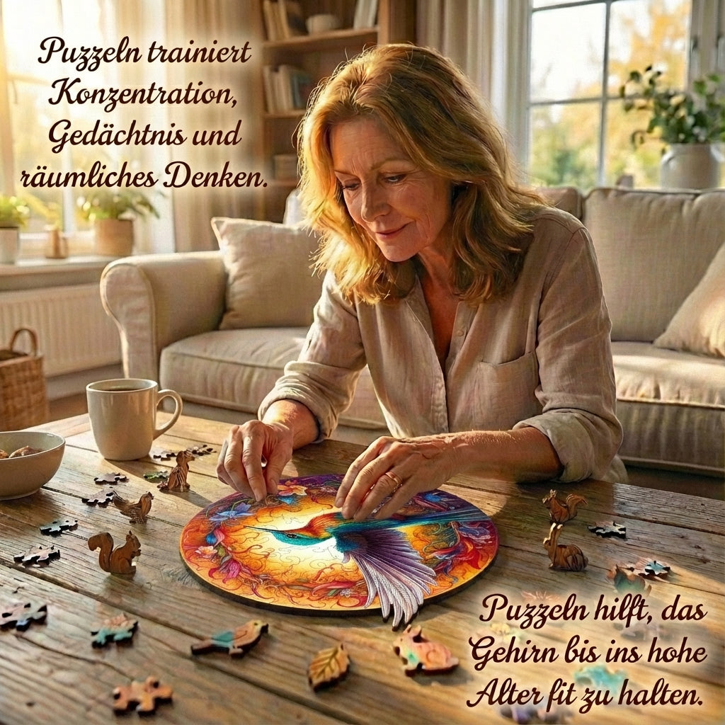 Puzzlekunst - Der Schwebende Kolibri