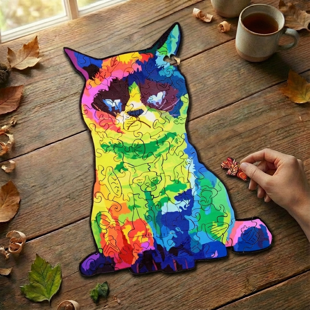 Puzzlekunst - Die Leuchtende Katze