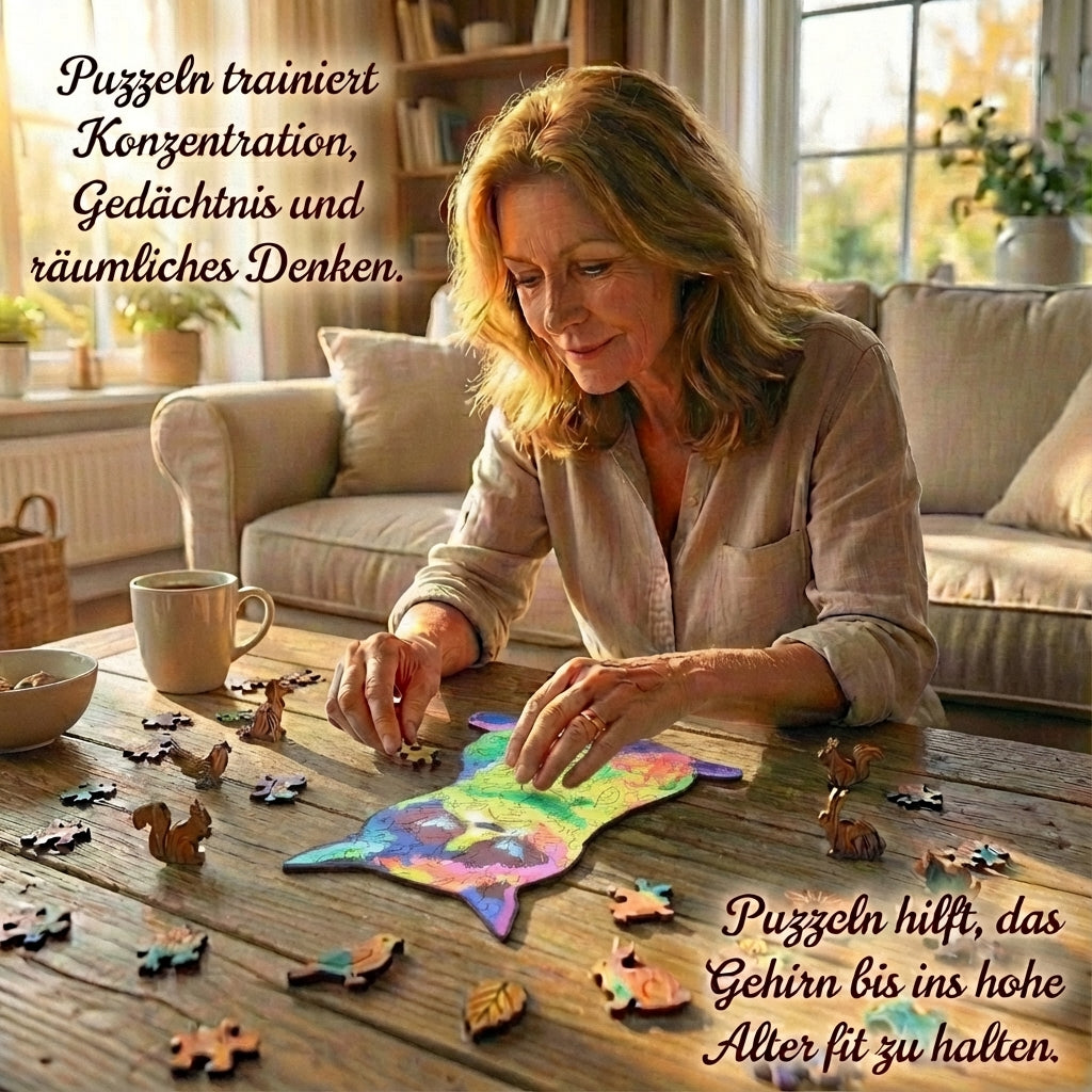Puzzlekunst - Die Leuchtende Katze
