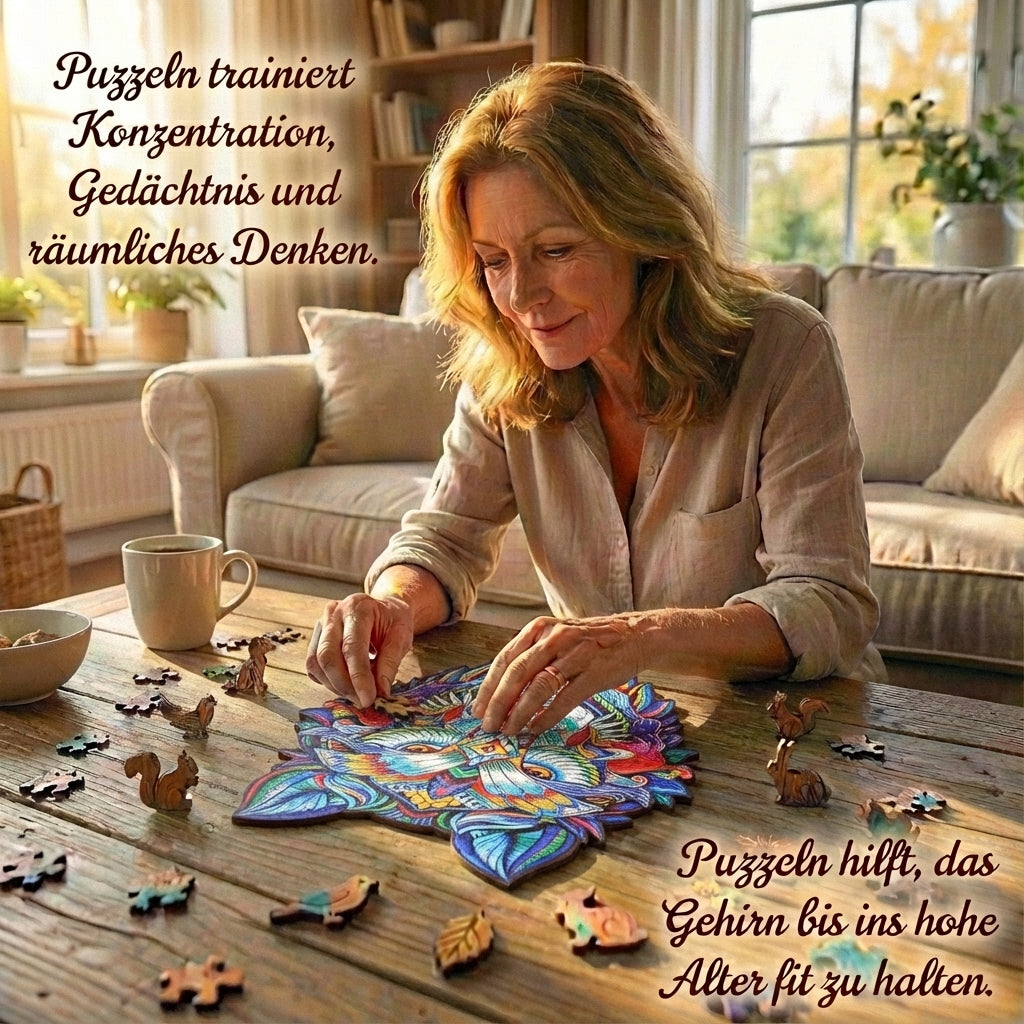 Puzzlekunst - Der Majestätische Wolf