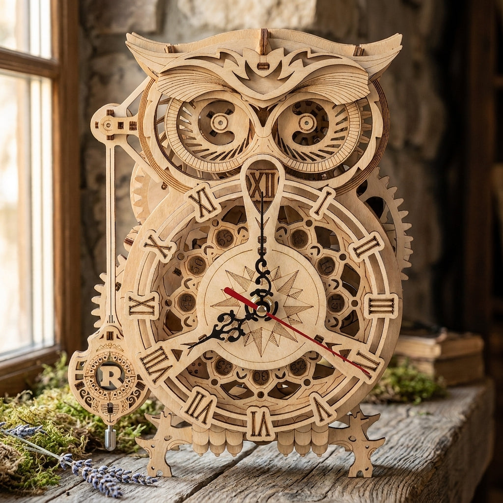 ROKR 3D Puzzle Eulen-Uhr