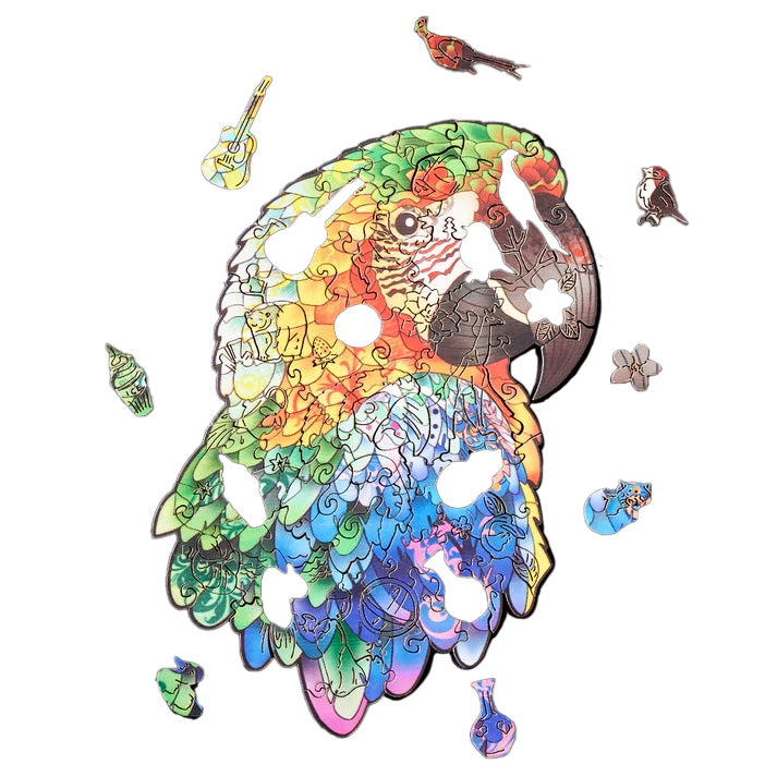 Puzzlekunst - Der Farbenfrohe Papagei