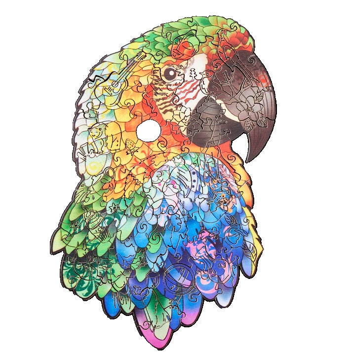 Puzzlekunst - Der Farbenfrohe Papagei