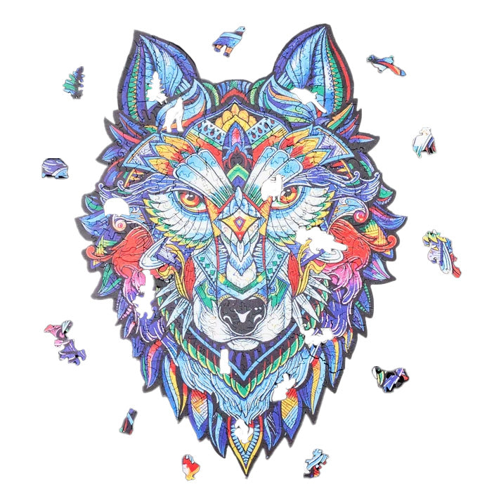 Puzzlekunst - Der Majestätische Wolf