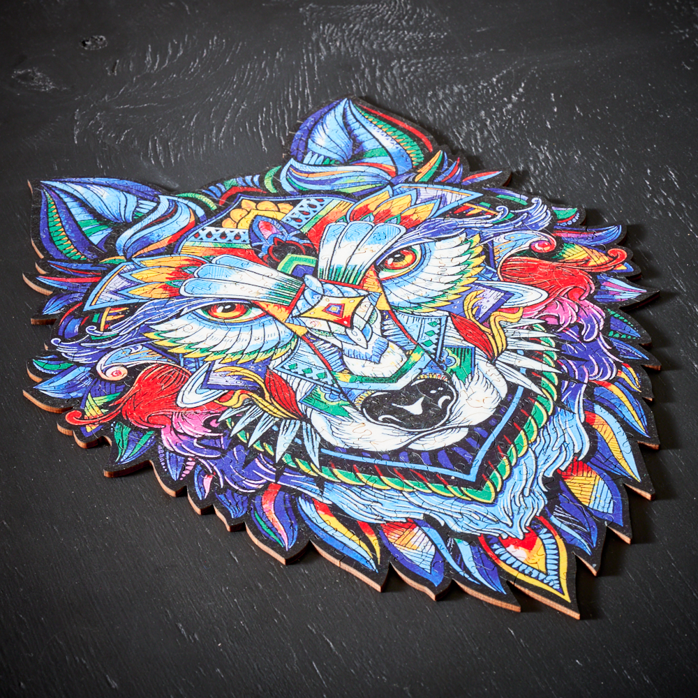 Puzzlekunst - Der Majestätische Wolf