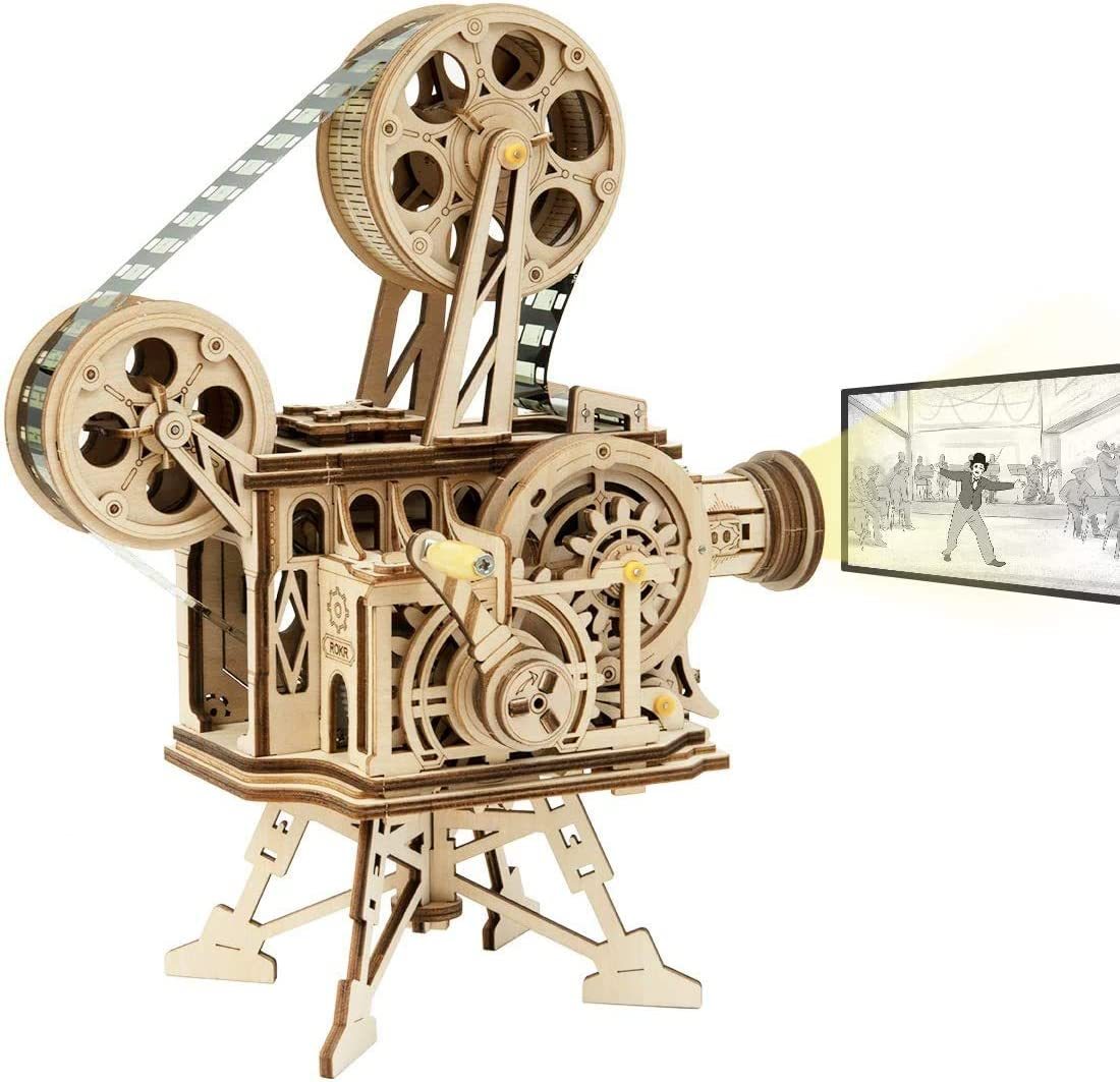 Puzzlekunst - ROKR 3D Puzzle Vitascope Mechanisches Bauset Filmprojektor